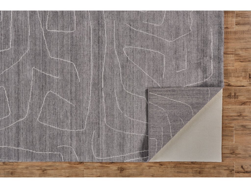 Lennox Modern Abstract, Gray/Ivory, 2' x 3' Accent Rug - image 3