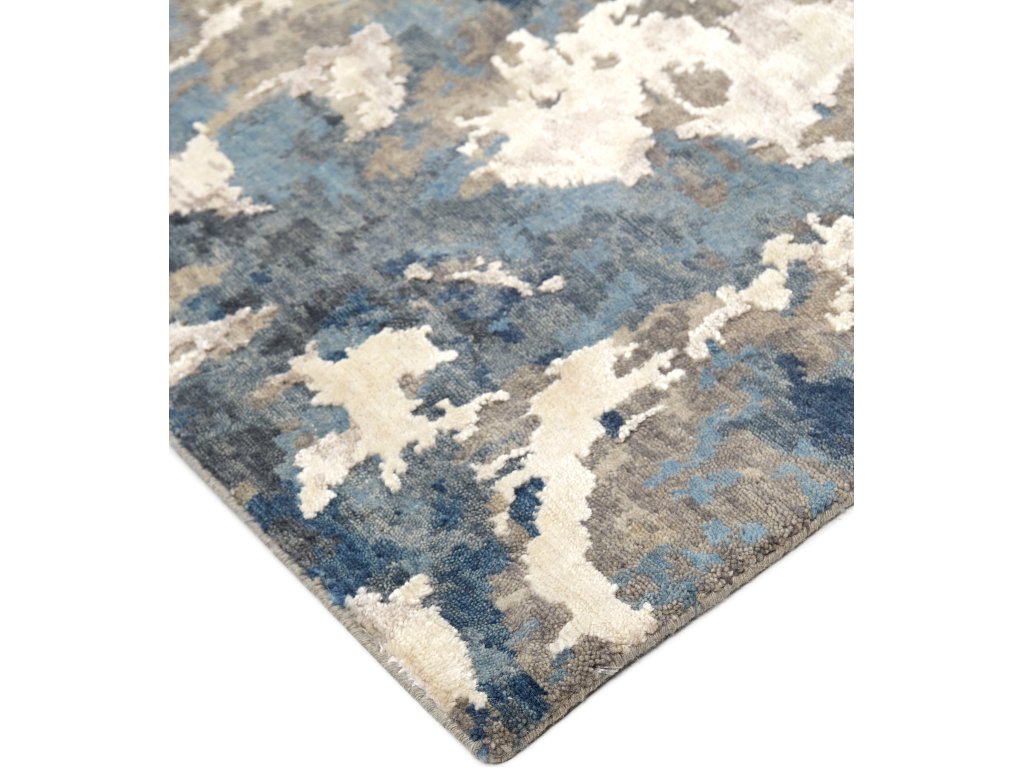 Adira Transitional Abstract, Silver/Blue/Gray, 2' x 3' Accent Rug - image 1