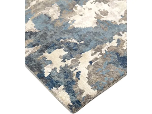 Adira Transitional Abstract, Silver/Blue/Gray, 2' x 3' Accent Rug - Alternative View