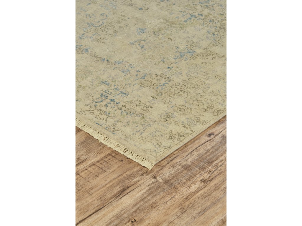 Doshi Transitional Damask, Green/Blue, 7'-9" x 9'-9" Area Rug - image 1