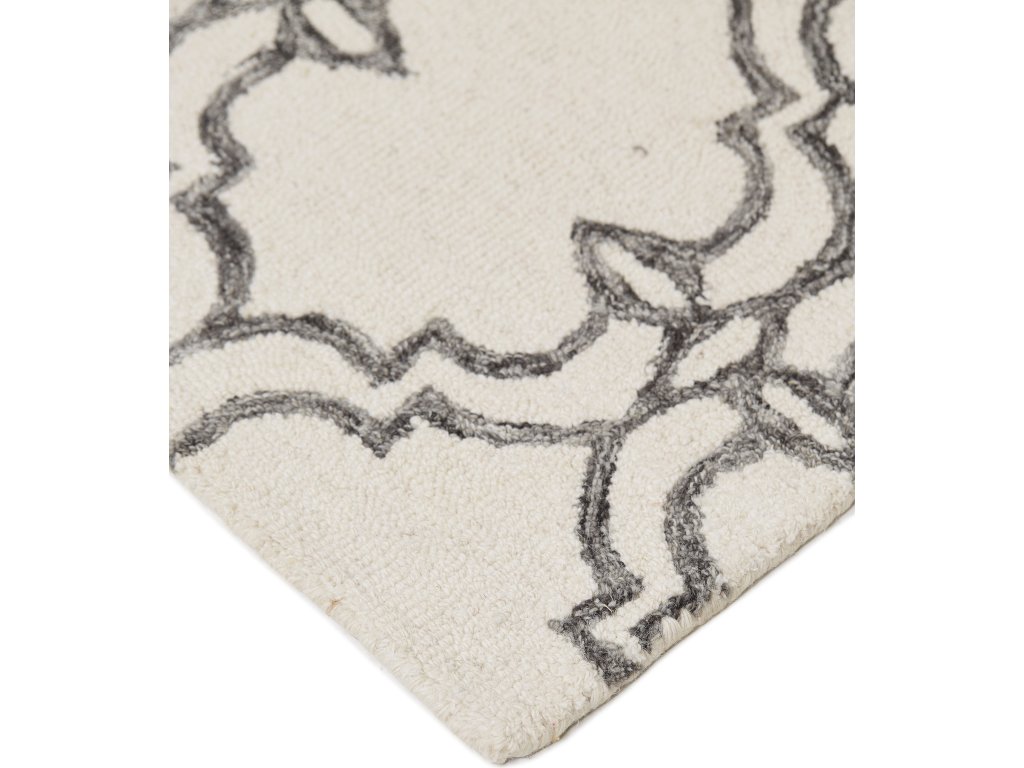 Rhett Transitional Trellis and Lattice, Ivory/Gray/Black, 5' x 8' Area Rug - image 1