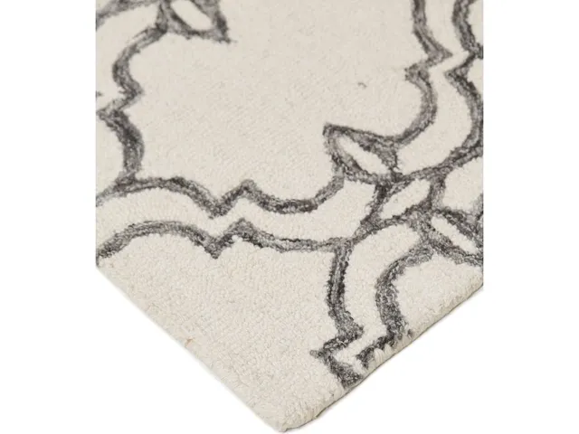 Rhett Transitional Trellis and Lattice, Ivory/Gray/Black, 5' x 8' Area Rug - Alternative View