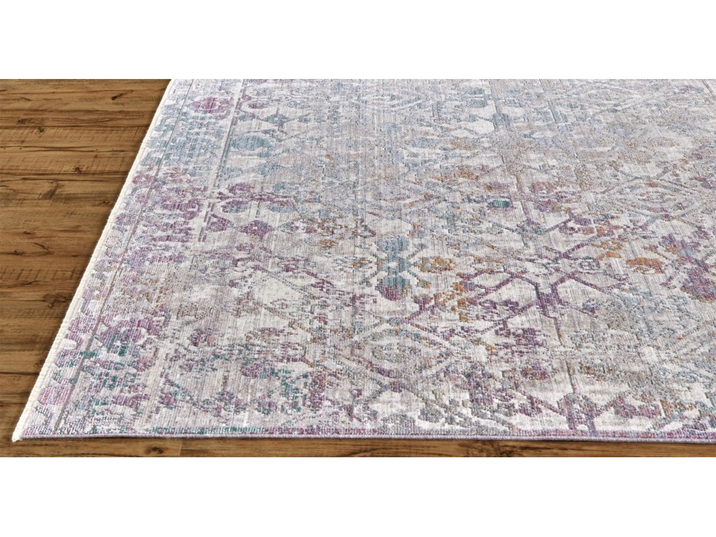 Cecily Transitional Distressed, Purple/Blue/Gold, 2'-3" x 8' Runner Rug - image 6