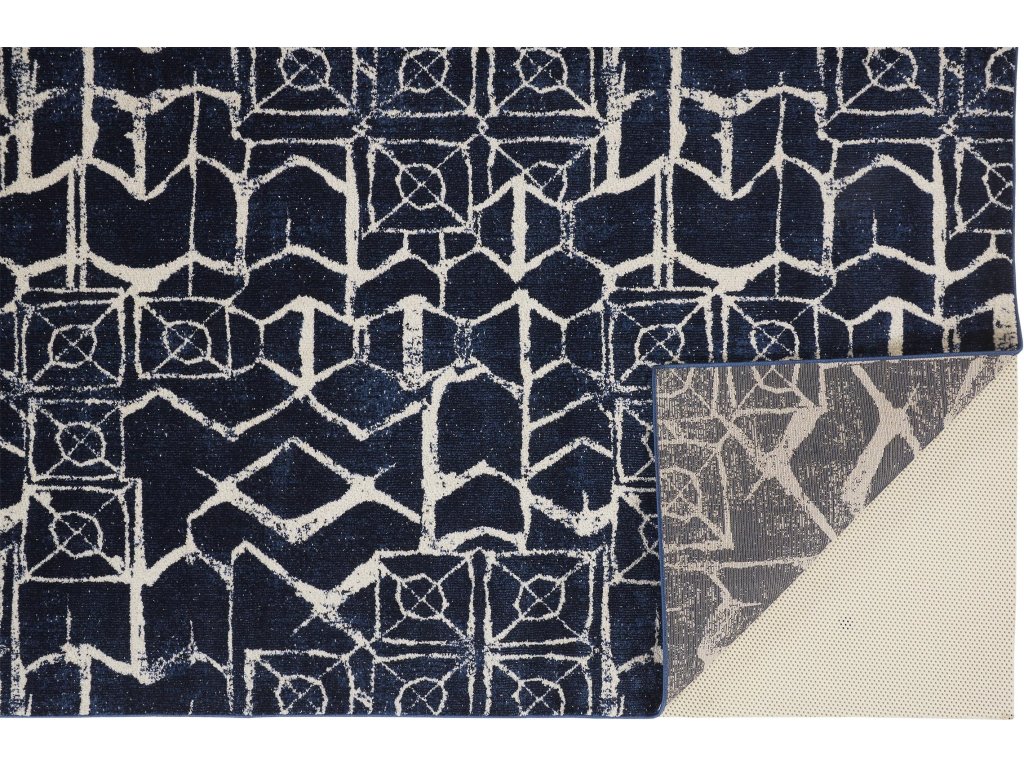 Remmy Transitional Geometric, Blue/Ivory, 10' x 13'-2" Area Rug - image 3