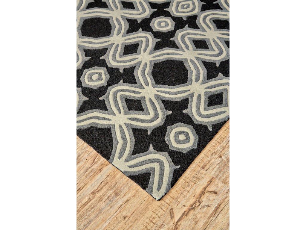 Ella Transitional Abstract, Black/Ivory/Gray, 5' x 8' Area Rug - image 2