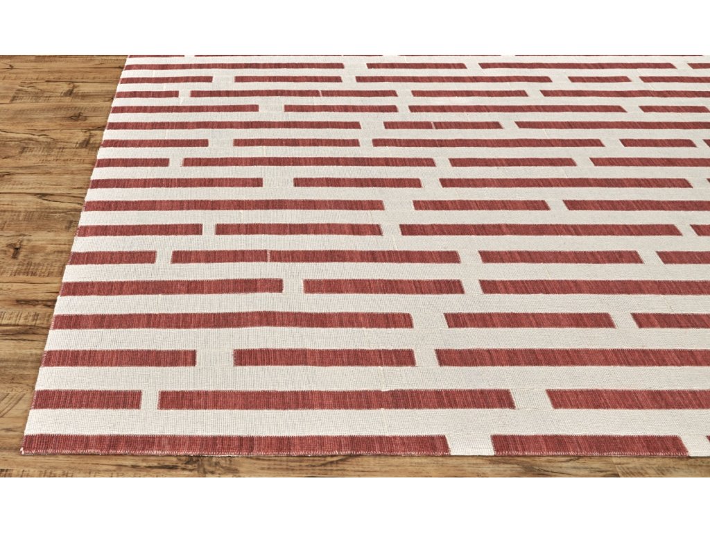Bermuda II Transitional Geometric, Red/Ivory, 9' x 12' Area Rug - image 8