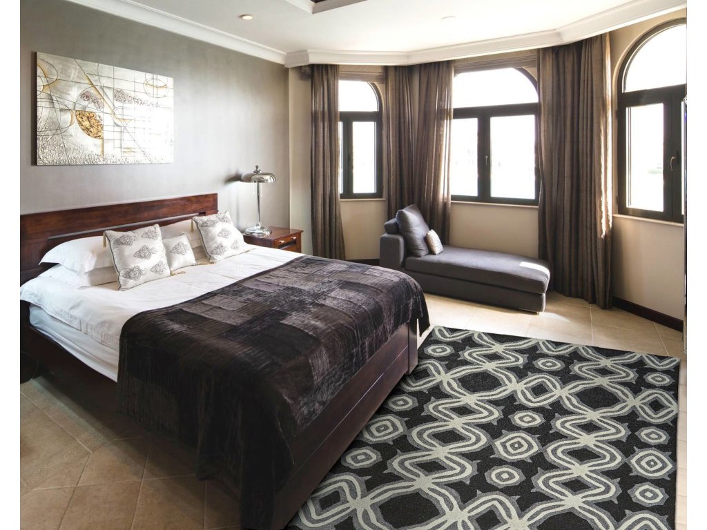 Ella Transitional Abstract, Black/Ivory/Gray, 5' x 8' Area Rug - image 1