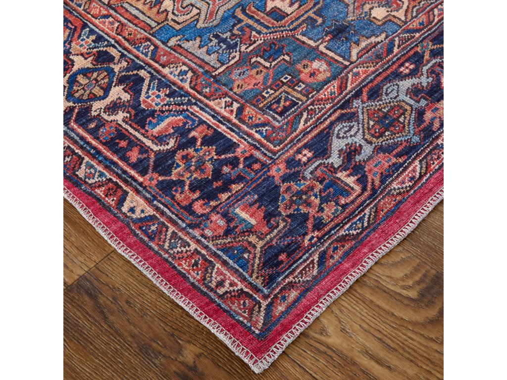 Rawlins Transitional Medallion, Red/Tan/Blue, 5'-3" x 7'-6" Area Rug - image 4