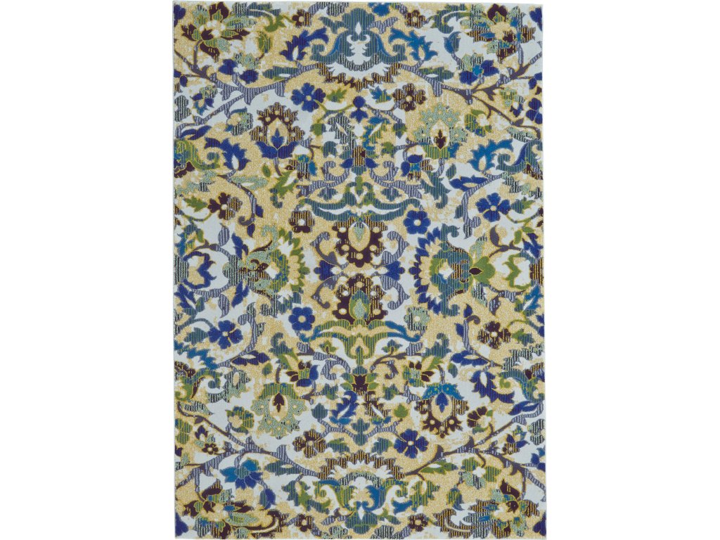 Brixton Modern Floral and Botanical, Green/Blue/Tan, 10' x 13'-2" Area Rug - main image