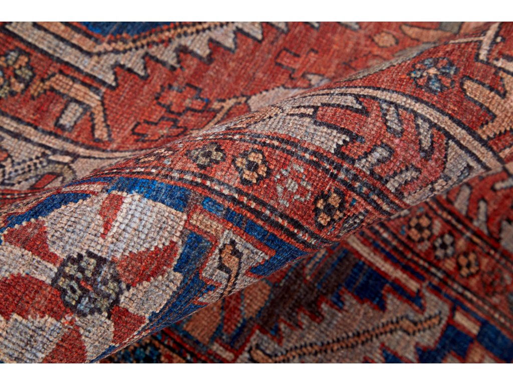 Rawlins Transitional Medallion, Red/Tan/Blue, 5'-3" x 7'-6" Area Rug - image 6