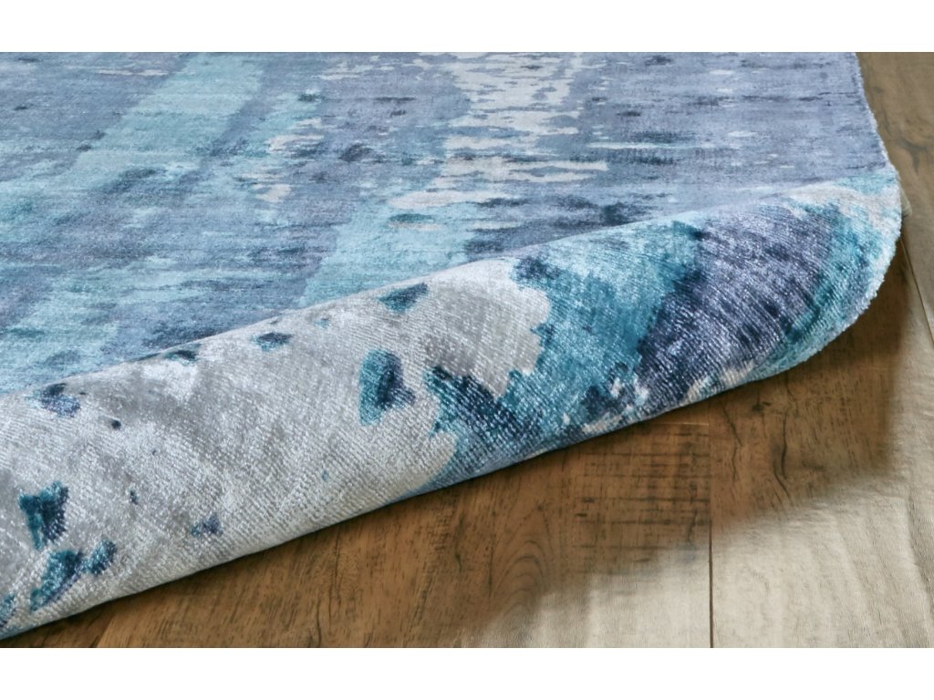 Emory Modern Abstract, Blue/Ivory, 5' x 8' Area Rug - image 1