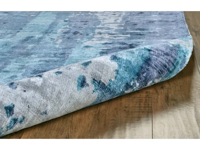 Emory Modern Abstract, Blue/Ivory, 5' x 8' Area Rug - Alternative View