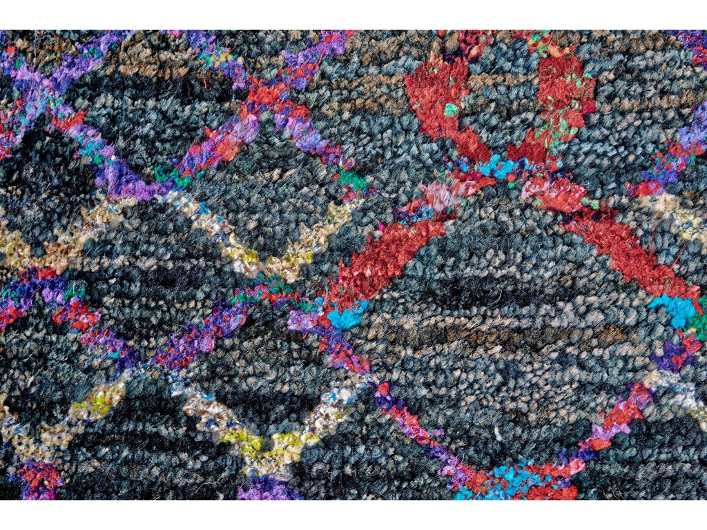 Tortola Transitional Trellis and Lattice, Black/Red/Purple, 7'-9" x 9'-9" Area Rug - image 2