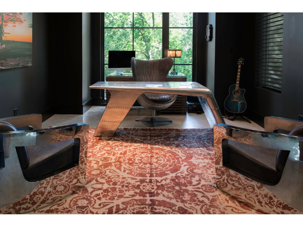 Dylan Modern Damask, Red/Tan, 8' x 11' Area Rug - image 1