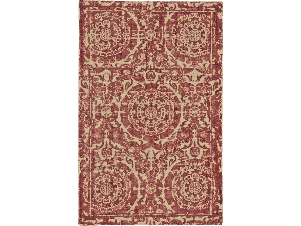 Dylan Modern Damask, Red/Tan, 8' x 11' Area Rug - main image