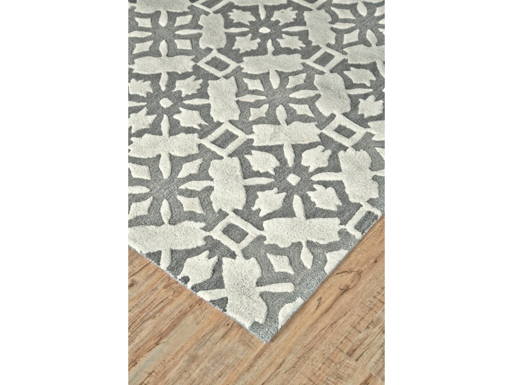 Ella Transitional Geometric, Gray/Ivory, 5' x 8' Area Rug - image 2