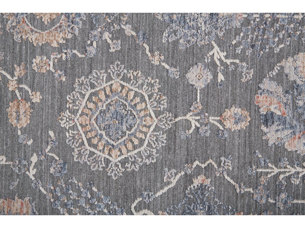 Thackery Transitional Floral and Botanical, Gray/Ivory/Tan, 5' x 6'-10" Area Rug - image 7