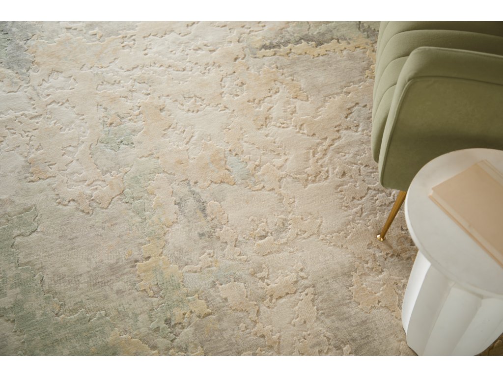 Jaxson Modern Abstract, Ivory/Green/Orange, 8' x 10' Area Rug - image 2