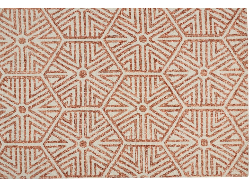Rhett Transitional Geometric, Orange/Ivory, 5' x 8' Area Rug - image 5