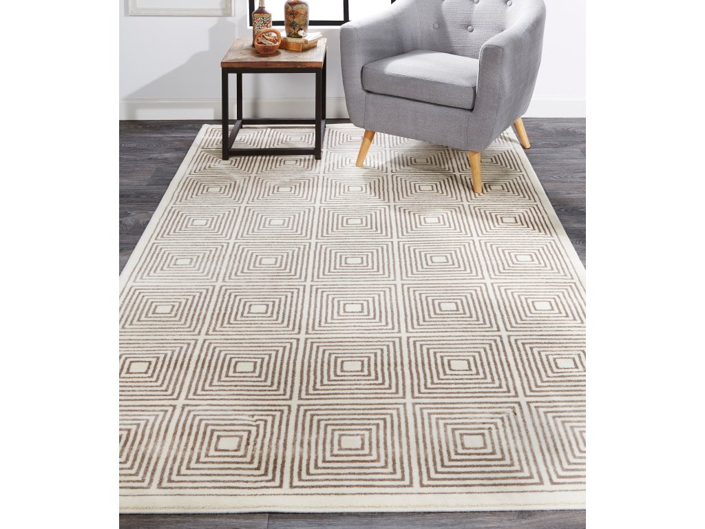 Azeri III Transitional Geometric, Tan/Brown, 2'-2" x 4' Accent Rug - image 2