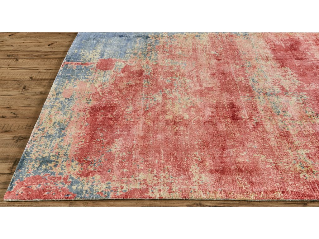 Emory Modern Abstract, Red/Blue/Pink, 2' x 3' Accent Rug - image 5