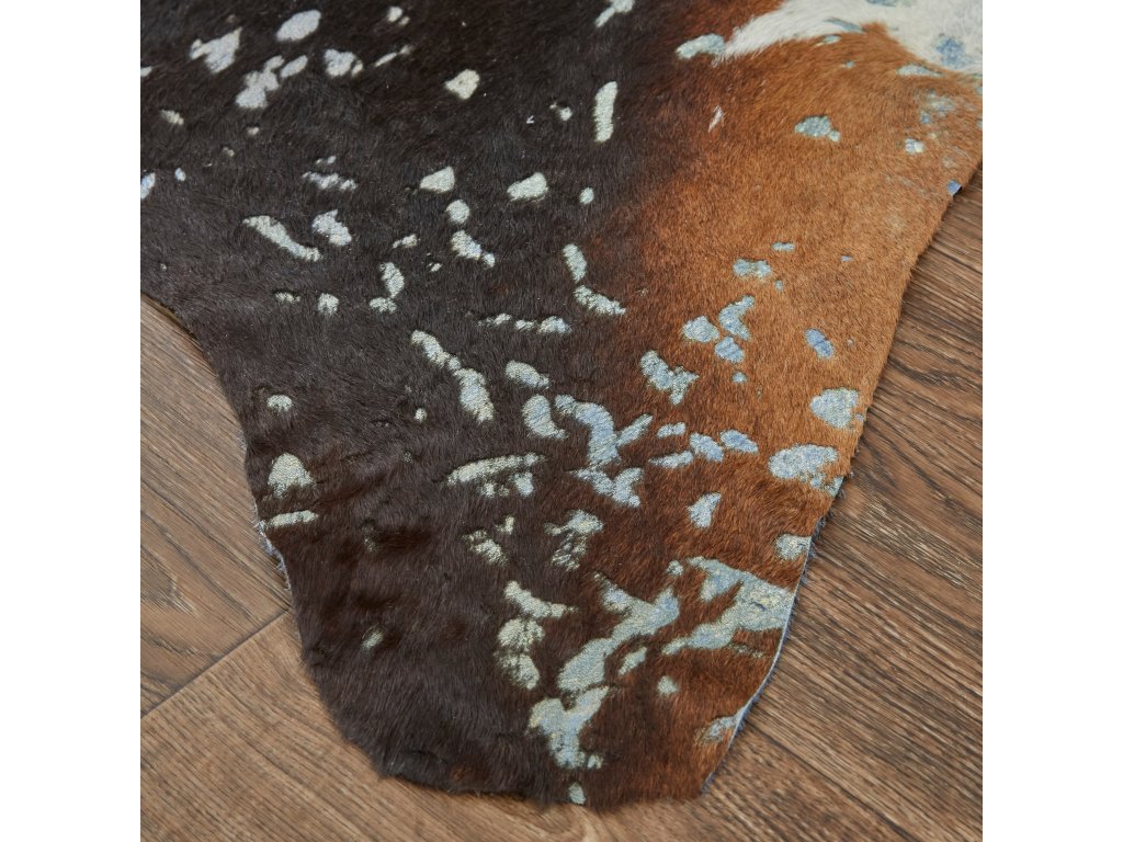 Ellyse Transitional Animal Print, Blue/Brown, Large Shaped Rug - image 3