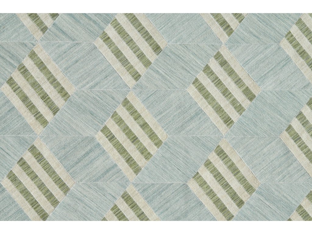 Bermuda II Transitional Geometric, Green/Blue/Ivory, 1'-8" x 2'-10" Accent Rug - image 4