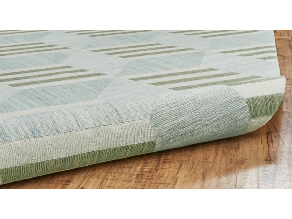 Bermuda II Transitional Geometric, Green/Blue/Ivory, 1'-8" x 2'-10" Accent Rug - image 7