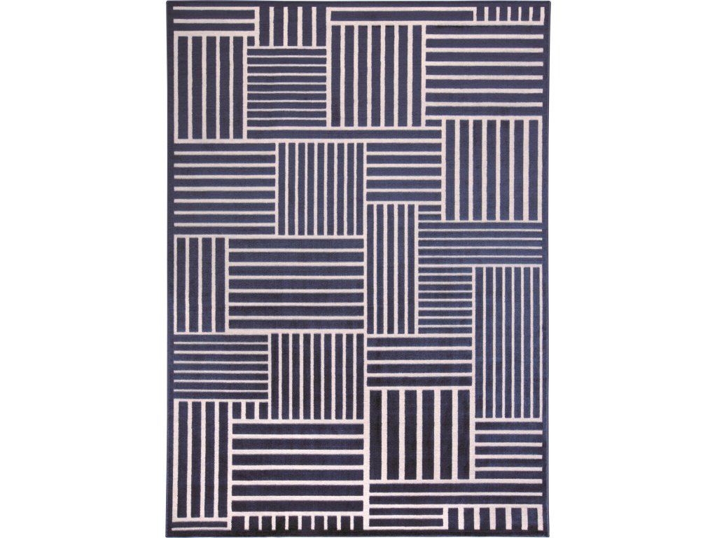 Gaspar Modern Stripes, Blue/White, 1'-8" x 2'-10" Accent Rug - main image