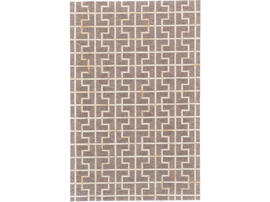Fannin Transitional Geometric, Brown/Tan/Ivory, 5' x 8' Area Rug - main image
