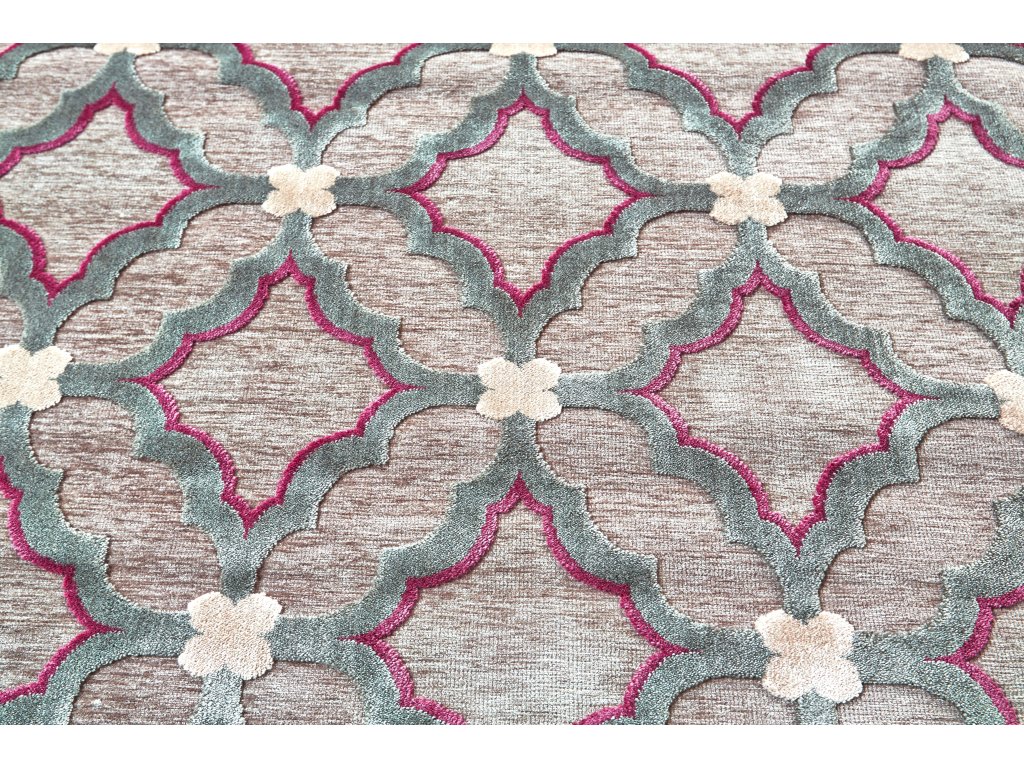 Saphir Rubus Modern Geometric, Taupe/Gray/Purple, 9'-8" x 12'-7" Area Rug - image 2