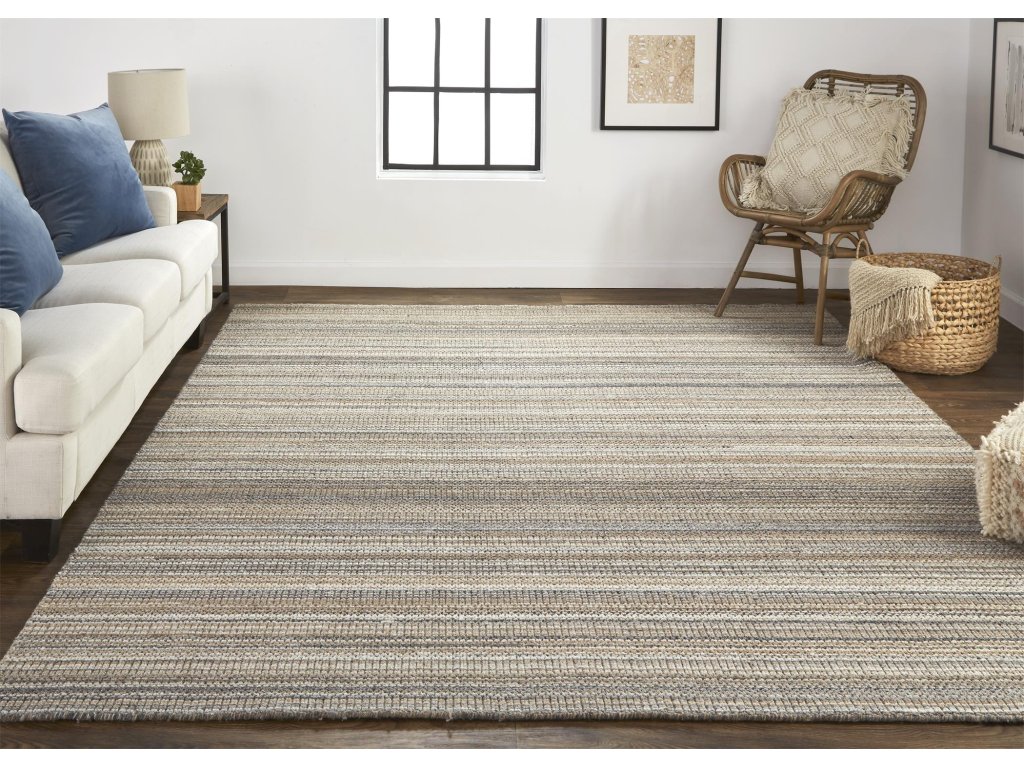 Keaton Transitional Solid, Brown/Taupe, 5' x 8' Area Rug - image 1