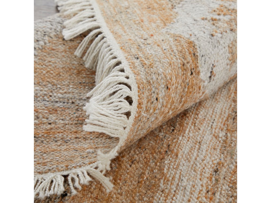 Beckett Transitional Damask, Tan/Ivory/Orange, 5' x 8' Area Rug - image 8
