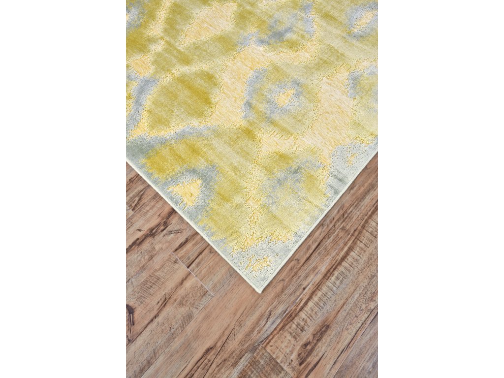 Saphir Mah Modern Abstract, Gold/Tan/Gray, 9'-8" x 12'-7" Area Rug - image 1