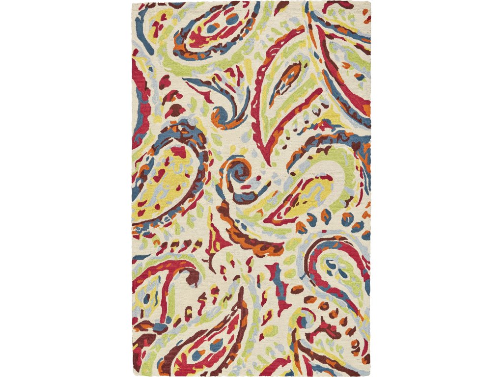 Liana Transitional Abstract, Red/Green/Ivory, 12' x 15' Area Rug - main image