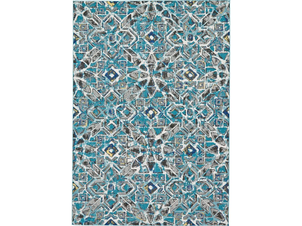 Brixton Modern Geometric, Blue/Ivory/Taupe, 10' x 13'-2" Area Rug - main image