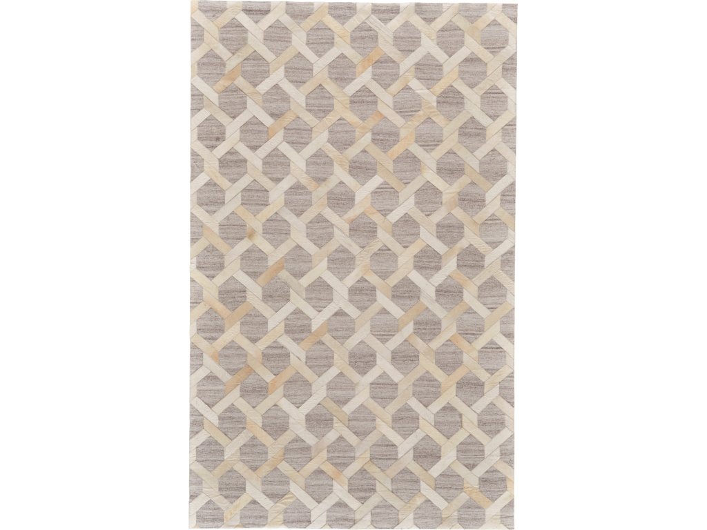 Fannin Transitional Geometric, Taupe/Tan/Ivory, 5' x 8' Area Rug - main image