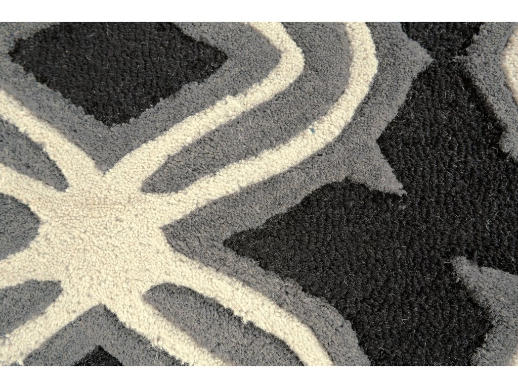 Ella Transitional Abstract, Black/Ivory/Gray, 5' x 8' Area Rug - image 3