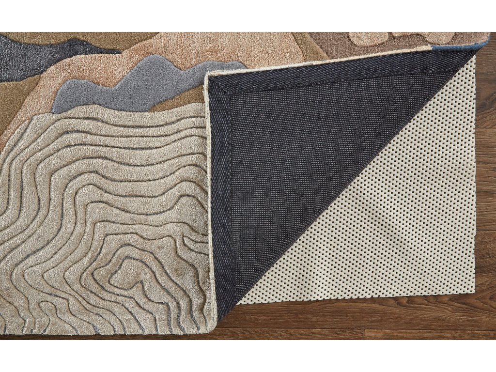 Serrano Transitional Abstract, Tan/Brown/Blue, 2' x 3' Accent Rug - image 4