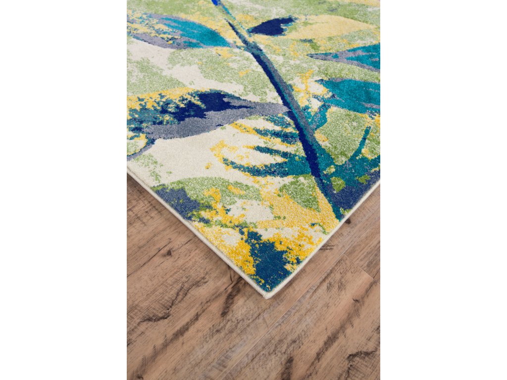 Brixton Modern Floral and Botanical, Green/Blue/Ivory, 10' x 13'-2" Area Rug - image 2