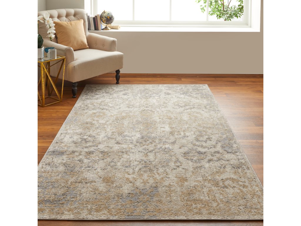 Camellia Transitional Medallion, Gray/Ivory/Gold, 4'-3" x 6'-3" Accent Rug - image 2