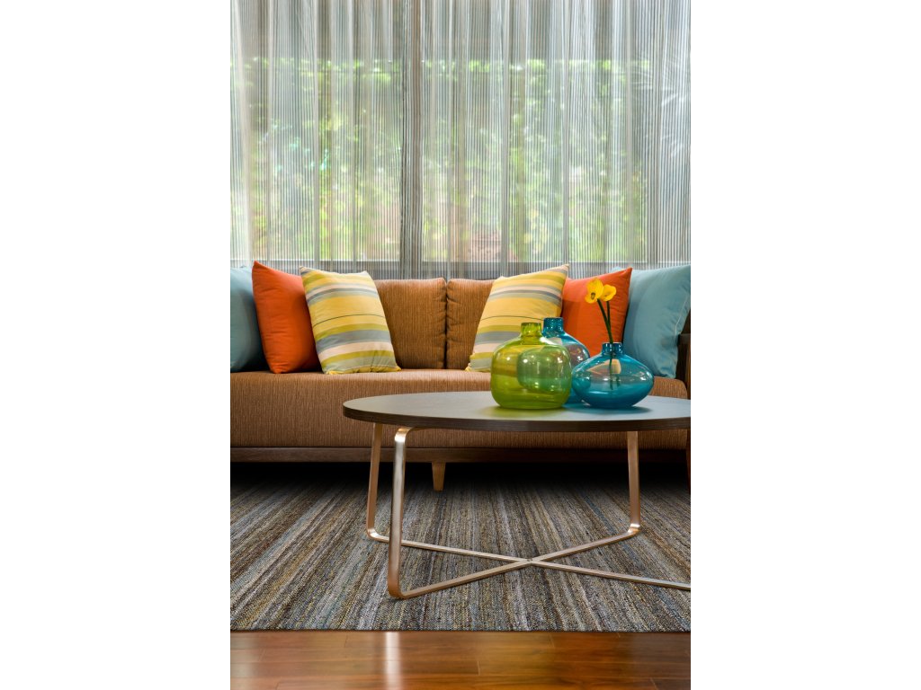 Brady Transitional Stripes, Gray/Green/Blue, 9' x 12' Area Rug - image 1