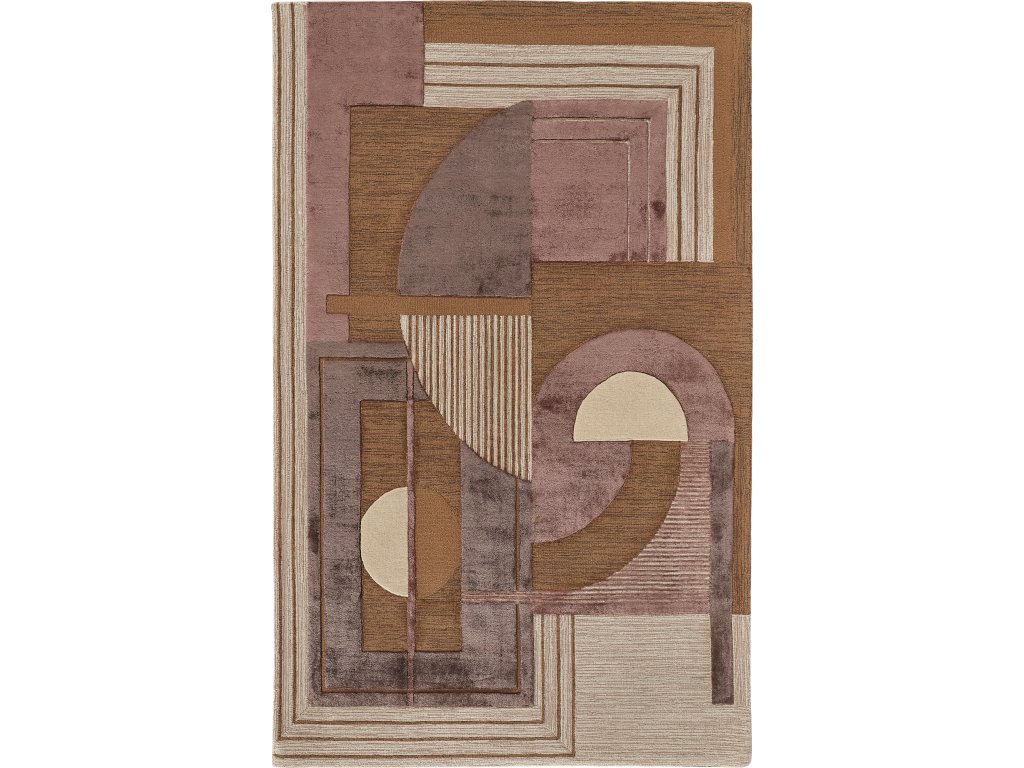 Nash Modern Geometric, Brown/Tan/Taupe, 5' x 8' Area Rug - main image