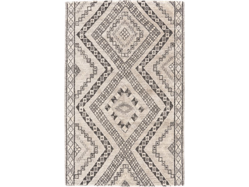 Abytha Transitional Diamond, Ivory/Gray, 2' x 3' Accent Rug - main image