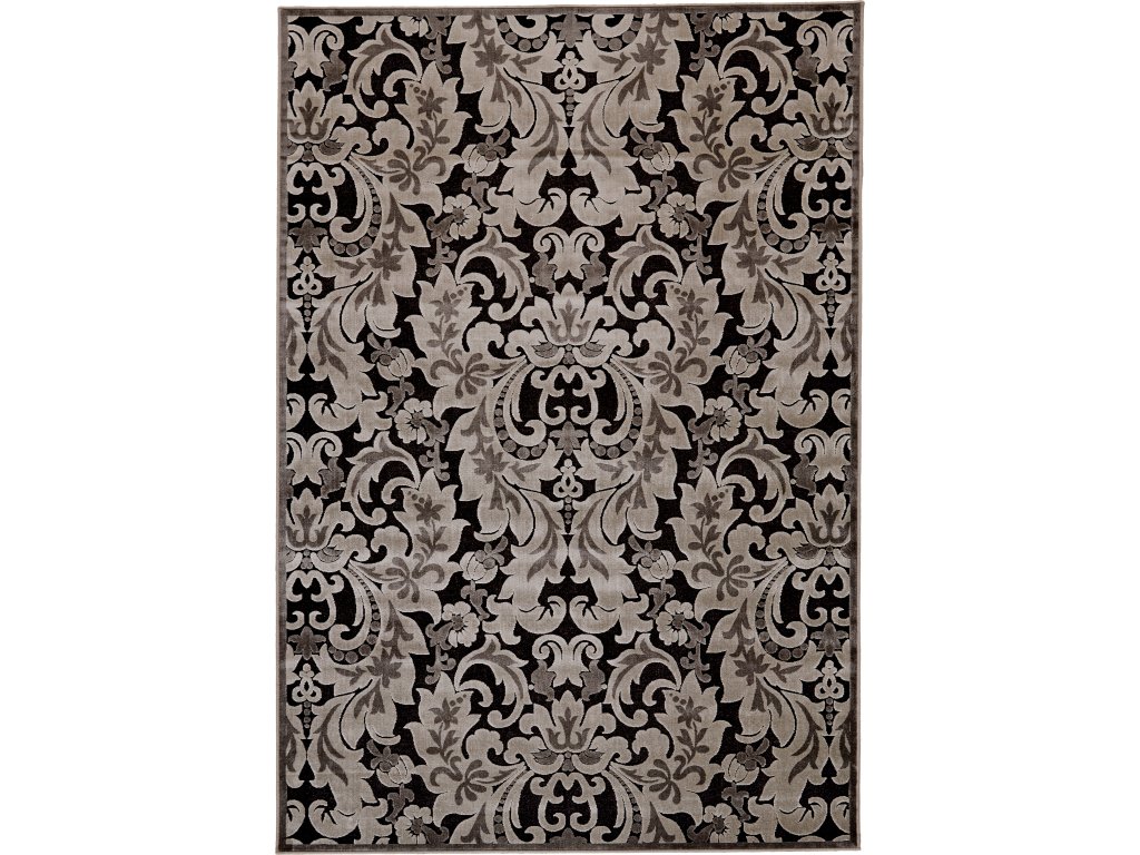 Saphir Transitional Floral and Botanical, Taupe/Black/Gray, 7'-6" x 10'-6" Area Rug - main image