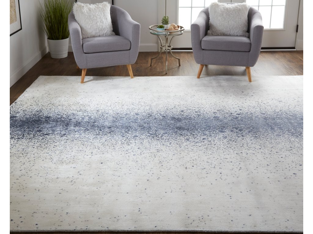 Grier Modern Gradient and Ombre, Ivory/Blue/Gray, 8' x 10' Area Rug - image 3