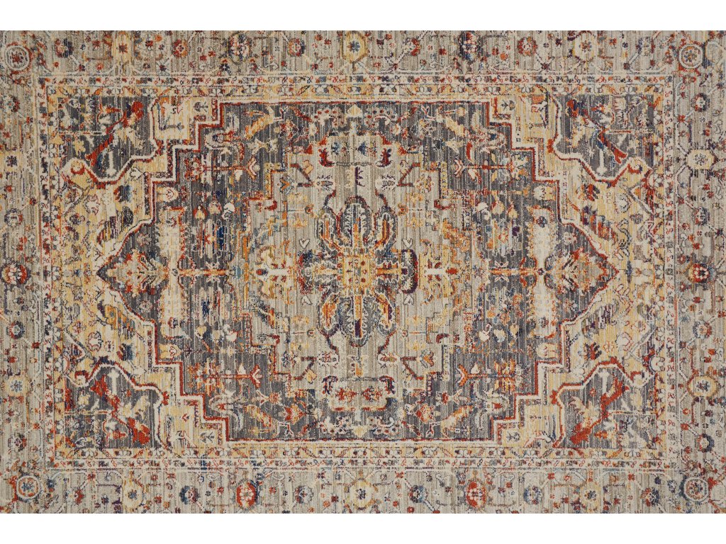 Wesley Transitional Medallion, Ivory/Gray/Red, 2' x 3' Accent Rug - image 7