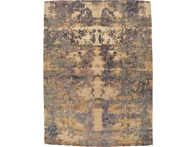 Adira Transitional Watercolor, Orange/Tan/Taupe, 7'-9" x 9'-9" Area Rug