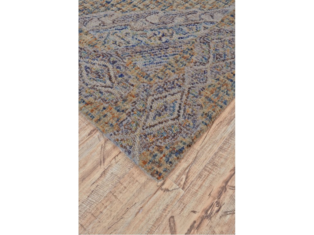 Isleta Transitional Diamond, Blue/Gray/Yellow, 9'-6" x 13'-6" Area Rug - image 1
