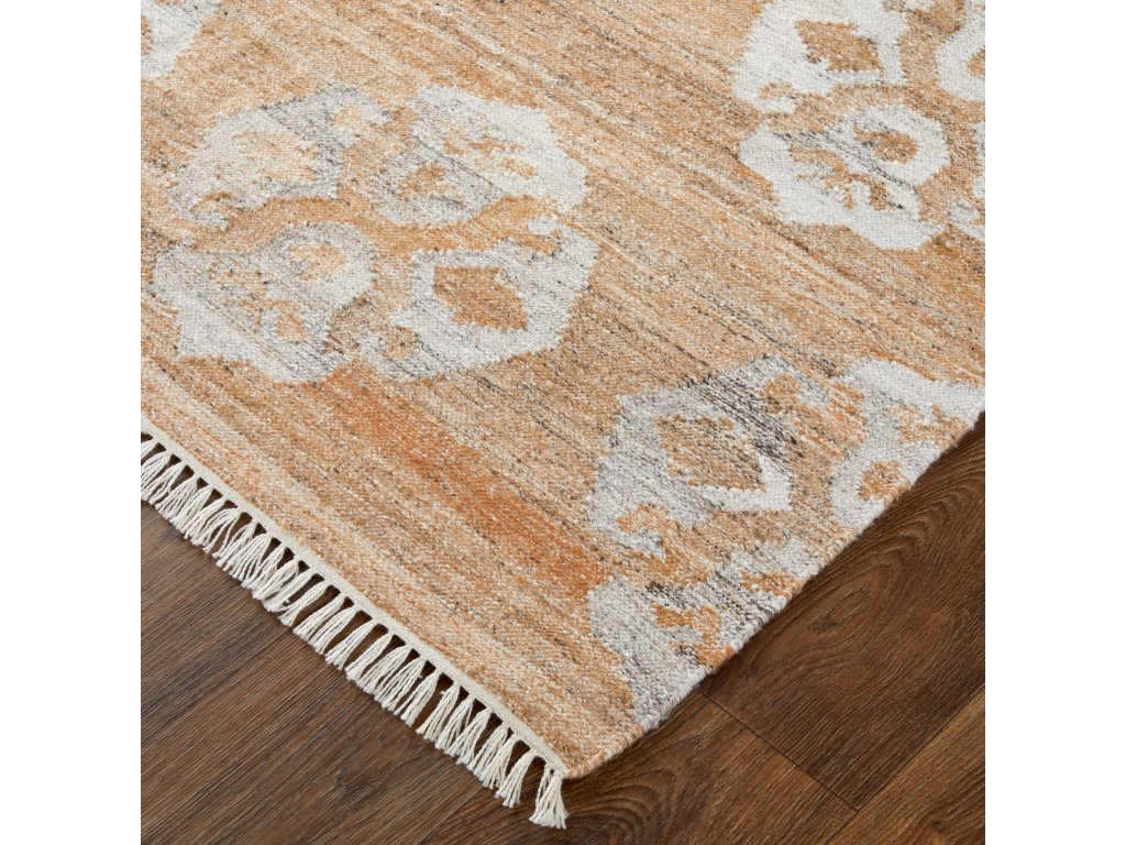Beckett Transitional Damask, Tan/Ivory/Orange, 5' x 8' Area Rug - image 4